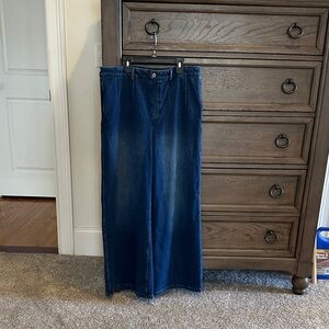 HALARA Women's Flare & Wide Leg Jeans - Dark Blue